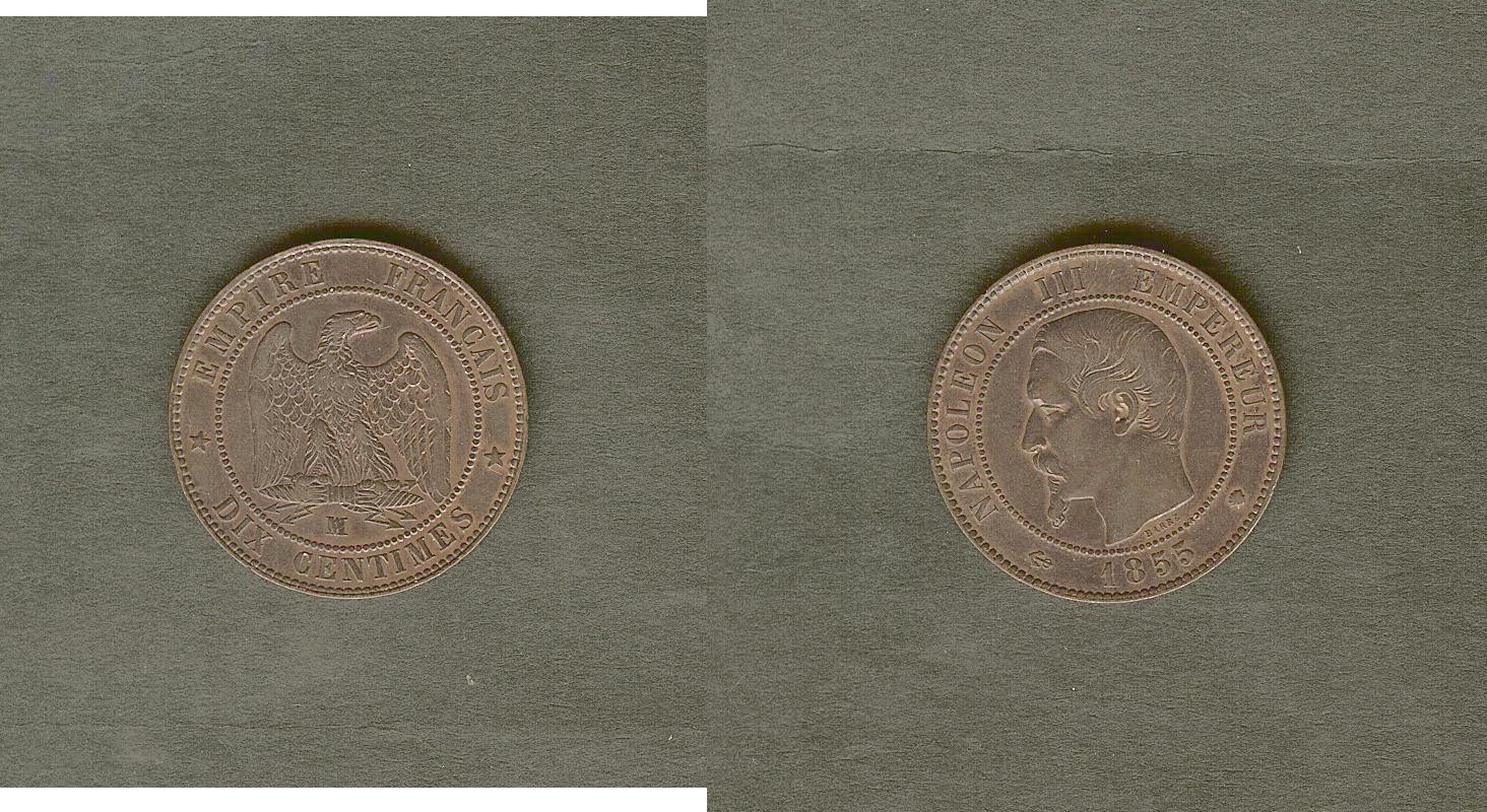 10 centimes Napoleon III 1855MA EF